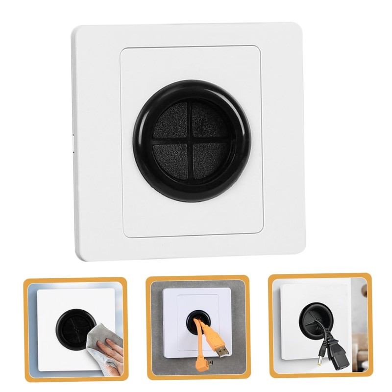jojofuny 10pcs Cable Pass Through Wall Plate with Pad Wall