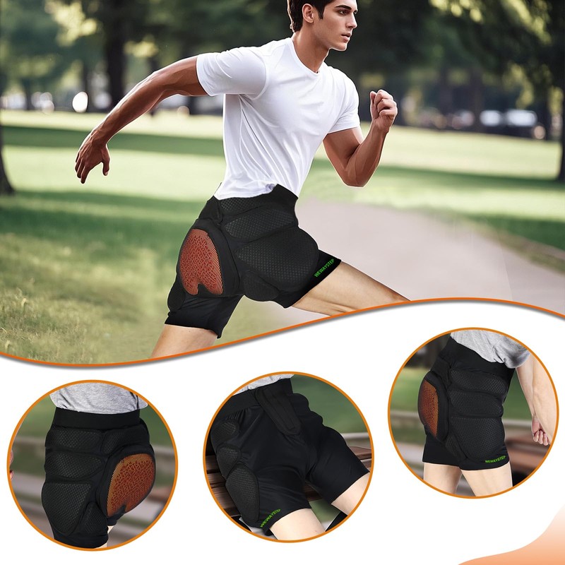 Protective Padded Shorts Crash Pad, PU Hip Butt Pads Impact
