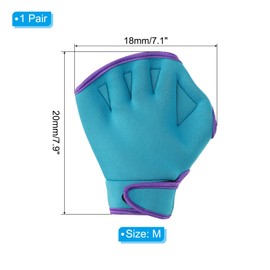 PATIKIL Web Swimming Gloves 1 Pair Swim Gloves Water Resistance Aerobic Gloves for Women and Men Swimming Diving Blue/Purple M