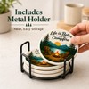 Outdoor Coasters for Drinks, Ceramic Coaster Set of 4 with