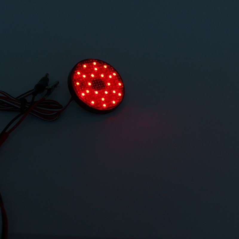2Pcs Red Lens LED Rear Bumper Reflector Tail Stop Light