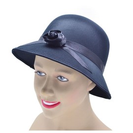 Lady's Hat 1920's Style. Satin Black