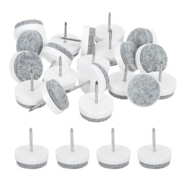 uxcell Nail-on Furniture Sliders, 24Pcs Nail-on Felt Pads Round Chair Table Feet Pads Chair Leg Floor Protectors for Hardwood Floors (White, 24mm/0.94")