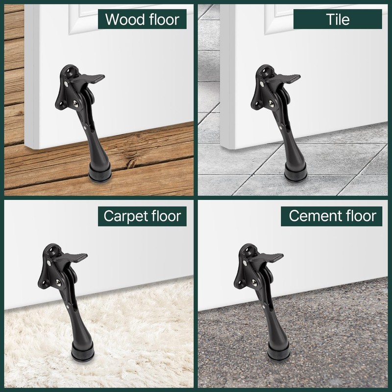 Kickdown One Touch Door Stopper 4 inch - Durable Heavy-Duty