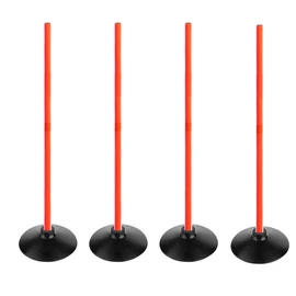 ASENVER Orange Soccer Agility Poles Set Detachable Sports Trainning Speed Pole Slalom Poles with Rubber Base Sport Traning Equipment (3.3 FT, Pack of 4)