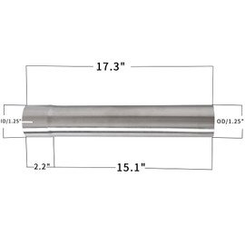 3 Inch Exhaust Pipe T304 Stainless Steel Exhaust Tubing (SS Tubo),Tailpipe 3" OD-to-ID Adapter Length 47.3"Straight Tubing, Flared & Slotted End, Polished Finish,Universal Connector Tubo