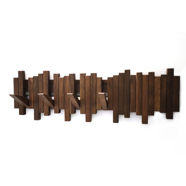 GOGREEBELL Hardwood Piano Coat Rack| Flip Down Wall Hook Rack