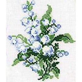 Riolis Stickbild-Set, Motiv Lily of The Valley (Lilien), Kreuzstich, 13 x 16 cm