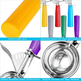 6 Pack Cookie Scoop Set, Ice Cream Scoop with Trigger Professional Stainless Steel Disher Cookie Measuring Scoop for Baking Meatball Melon Baller Cupcake Muffin, 6 Sizes