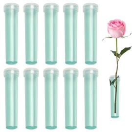 Pavike Clear Floral Tube (10 Pieces) Flower Tube, Flower Water Tube, Clear Tube, Transparent Test Tube, Vase, Fresh Flower Storage Container, Can Be Used Repeatedly, For Curing Various Fresh Flowers,