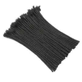 FALEMEI 0.6cm Thickness Loc Extensions Human Hair 30 Strands Dreadlock Extensions Human Hair for Women Men extensions human hair Can Be Dyed and Bleached (0.6cm 1B(Natural Black), 12 Inch/30Strands)