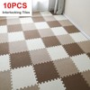 10pcs Cotton Linen Interlocking Carpet Tiles Anti Slip Floor Protection