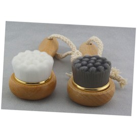 IWOWHERO Deep Pore Cleansing Facial Brush Exfoliating Face Cleaning Tool Wooden Handle for Blackhead Removal Random Color