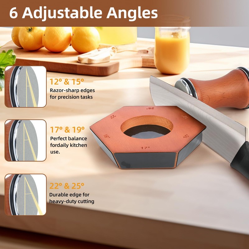 KRZKRZ Rolling Knife Sharpener - 6 Angles & 4 Blades