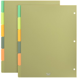 Mr. Pen- 3 Ring Binder Dividers with Tabs, 2 Sets, 6 Pack/Set, Letter Size, Forest Theme, Plastic 6 Tab Dividers for 3 Ring Binder with 12 pcs Labels