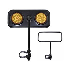 Lowrider Rectangular Bicycle Bike Mirror Black with Amber Reflector Bike Part, Bicycle Part, Bike Accessory, Bicycle Accessory