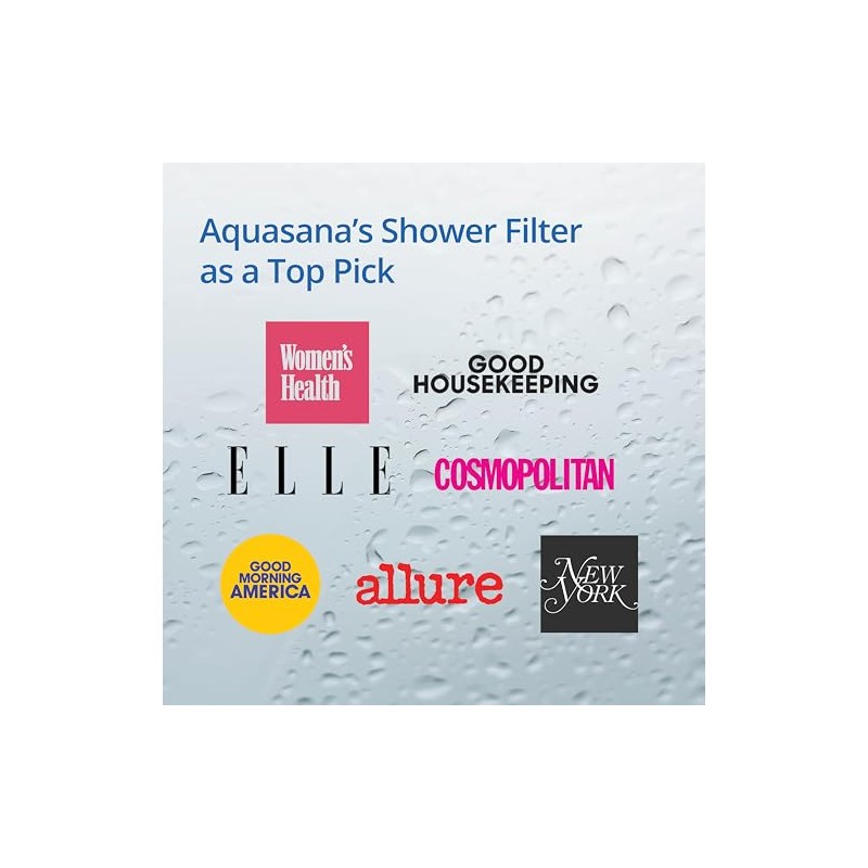 Aquasana Filtro para Ducha sin Cabeza, Blanco, AQ-4100NSH