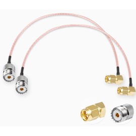 Vecys SO239 to SMA Pigtail SMA Male Right Angle to UHF Female SO-239 RF Coaxial Coaxial Cable RG316 12 Inch / 30 cm for Walkie Talkie CB Radio Handheld Radio Antenna Pack of 2