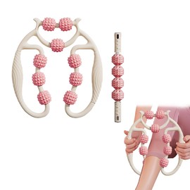 WRQIOO 2 Stück Massageroller Beine, Cellulite Roller, Bein Contour Pro, Anti Cellulite Roller, Dünnes Beinfett, Fördert Durchblutung, Massageroller, Geeignet für Bein, Fuß, Armmassage (Weiß Rosa)