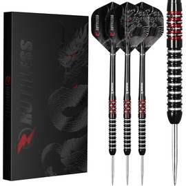 RUTHLESS | Animal Darts Set | Steel Tip | 90% Tungsten Barrel | Dart Flights and Stems Included | Available in Multiple Designs and Weights. (Dragon, 24g)