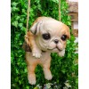 Lifelike American Bulldog Puppy Dog On Branch Swing Hanger Wall