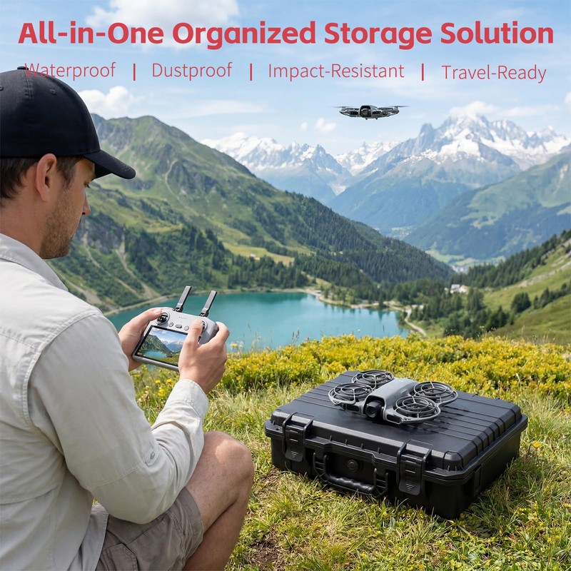 Drogear Waterproof Hard Carrying Case for DJI Neo 2/Neo 1
