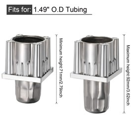 uxcell Table Legs, 4.1" Stainless Steel Feet Fit for 2" Square O.D Tubing, Set of 4