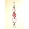 Sweet Pink Glass Heart & Faux Rhinestone Ceiling Fan Pull