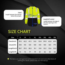 Uno Mejor Safety Shirts for Men Class 3 High Visibility Shirts with Black Bottom, Hi Vis Reflective Shirts for Men Women, Long Sleeve Construction Work Shirts, Breathable, Yellow S