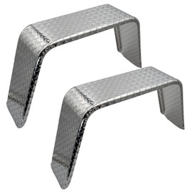 Tie Down| 15" Wheel - Trailer Fenders Single Axle - Aluminum Diamond Plated Tread- Made in USA Trailer Fender - Utility Trailer 36" Long 9" Wide 18.25" Tall (2 Fenders)