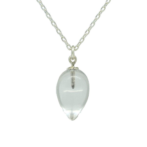 GemInspire Natural Clear Quartz Dew Drops Pendant Necklace, April Birthstone,