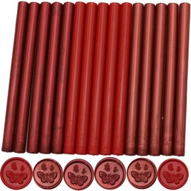 Wax Stamp Set Sealing Wax Sticks, Atopbb 30 Pcs Glue Gun Wax Sealing Sticks for WaxSeal Stamp, 3 Colors SealingWax Sticks Set for 0.28'' Glue Gun WaxSealingSticks (Red)