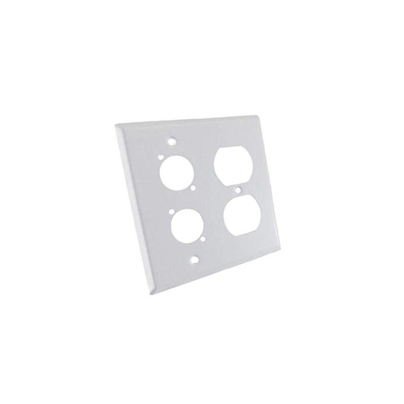usbargainsound ProCraft Stainless Steel White 2 Gang Wall Plate/AC Duplex