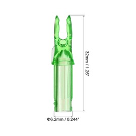 PATIKIL Archery Arrow Nocks 6.2mm 0.244", 60 Pack Insert Arrow Nock Replacement for Shooting, Clear Green