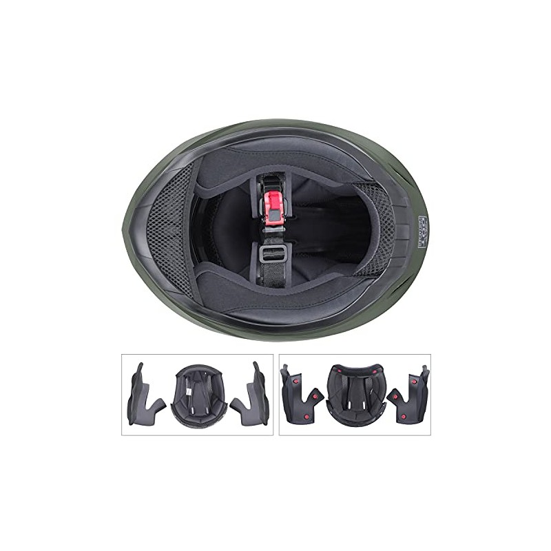 GLX GX11 Compact Motorcycle Helmet - Camo, Medium - Full