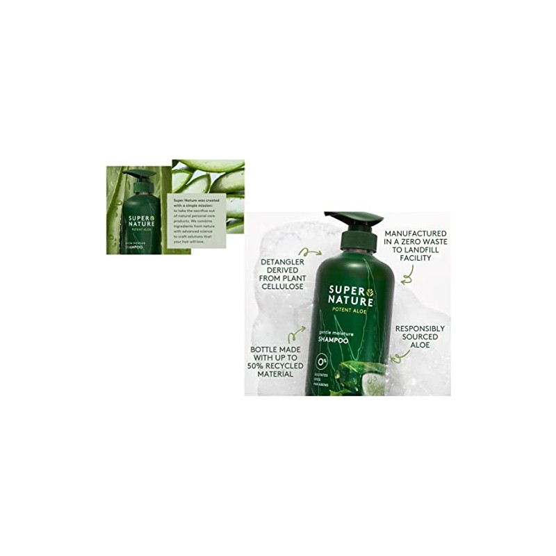 Super nature Potente Aloe Suave Hidratante Champú y Acondicionador Sin