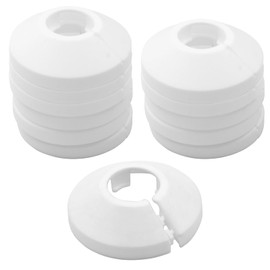 Kyuionty 16mm PP Plastic Pipe Cover Decoration, Water Pipe Drain Line Escutcheon Collar Pipe Cover Fit for 0.63 Inches Outer Diameter Pipe, Pack of 12 (White)