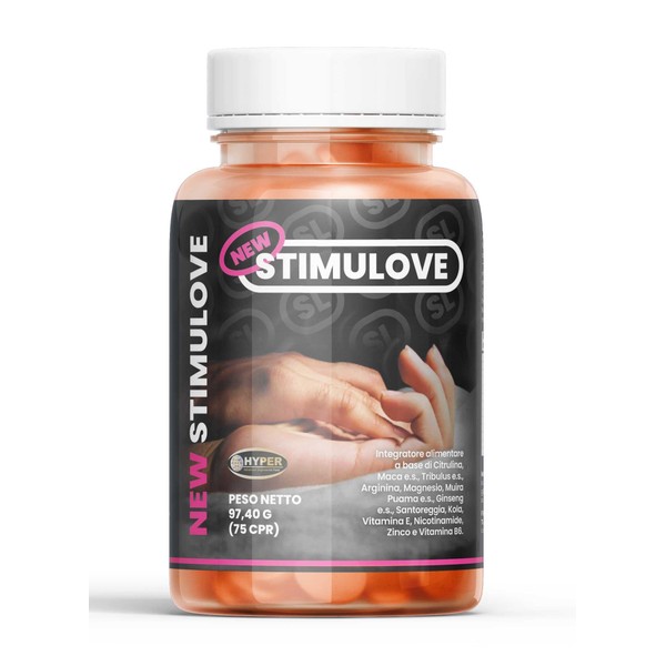 New Stimulove® Supplement with Peruvian Maca + Citrulline + Tribulus + Arginine | Energizing | High Dosage | for Men Improves Virility and Vigor 75 Tablets High Quality | Made in Italy |