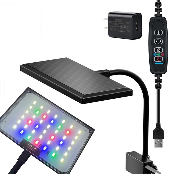 Corals Chat Aquarium Light, 3 Mode Clip on Fish Tank