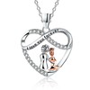ALEXCRAFT 925 Sterling Silver Heart Necklace for Women Cubic Zirconia