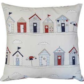 ZFENGYYUAN Beach Hut Print Decor Scatter Pillow Cute Sea one side Design in Nautical Red and Blue Covers Gifts 45x45cm