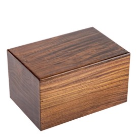 STAR INDIA CRAFT Urns for Human Ashes Adult, Rosewood Cremation Urns for Ashes, Hand Engraved Funeral Urns Box, Pet Urns for Dogs Ashes, Saint Jackson Wooden Urn (Plain, Small - 30 Cu/in)