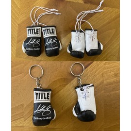 SPEED FROG Anthony Joshua BLACK car accessories mini boxing gloves & keyring set autographed print memorabilia gift gifts for men women (AnthonyJoshua1)