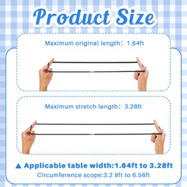 Table Bungees Tablecloth Strap Band Tablecloth Bungee Cord to Hold Down Table Cloth for Outdoor Tables Kitchen Tables Picnic Camping Wedding Party (White, Black,24 Pieces)