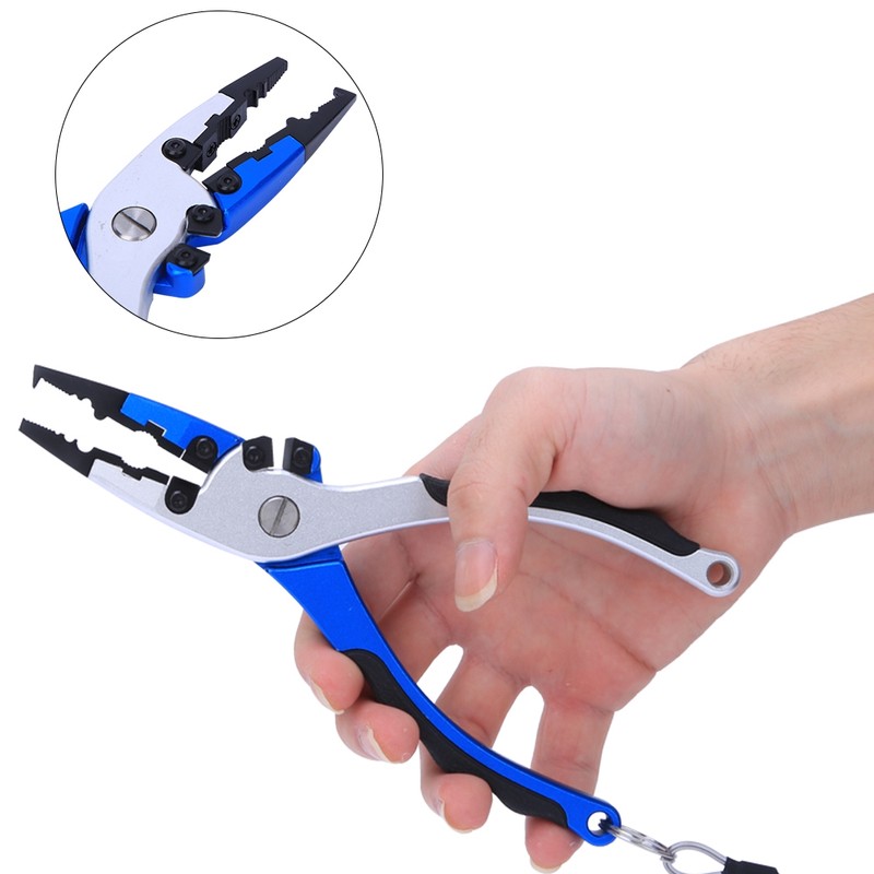 Aluminum Die Casting Fishing Cutting Pliers Non-slip Fishing Clamp Rubber