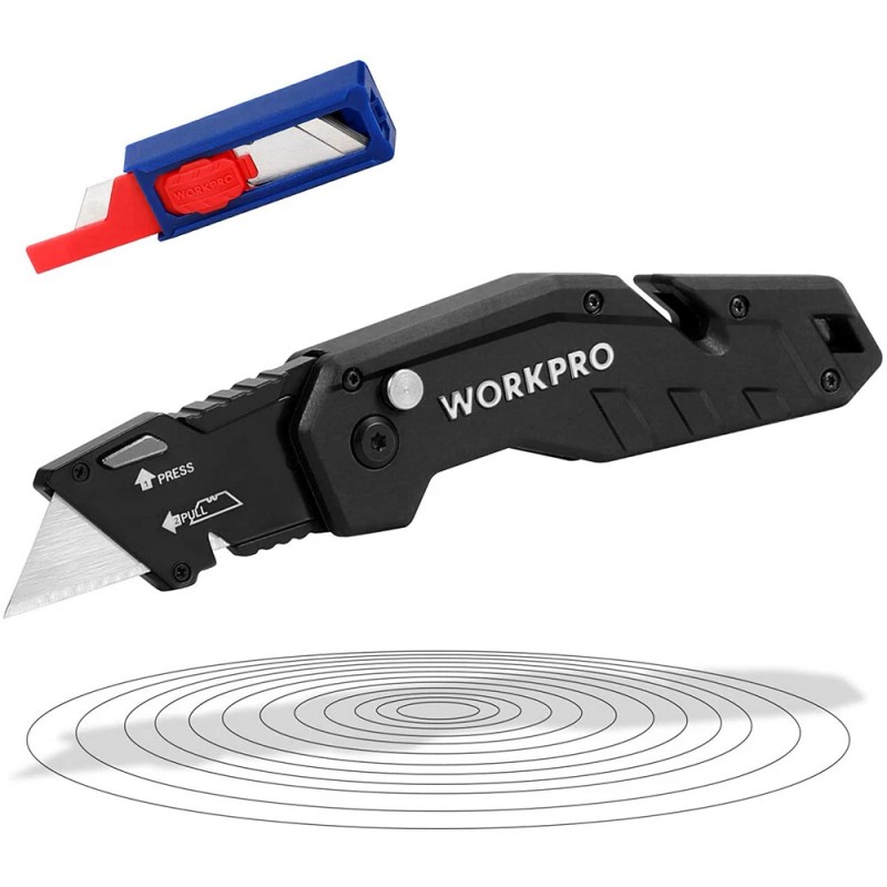 WORKPRO Heavy Duty Folding Utility Knife Pocket Box Cutter Quick