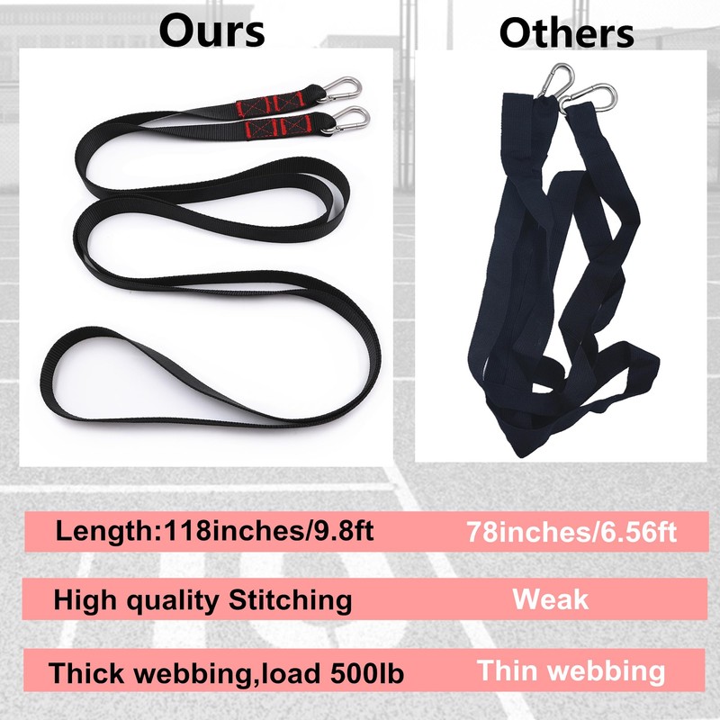 Lights Mountain 2 Pcs 9.8FT Sled Harness Pulling Straps, Sled