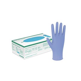 B.Braun Vasco Nitrile Soft Blue Examination Gloves, Nitrile Gloves, Disposable Gloves, PF, S, Pack of 200