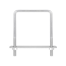sourcing map U Bracket 1 Piece U-Bolt M6 x 72 mm x 100 mm Square U-Bolt 304 Stainless Steel U-Bolts with Nut Plate Bracket Clamp Fence Attachment for Roof Box Car Pipe Towing