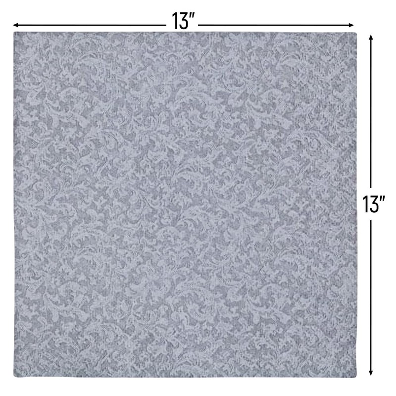 Lillian Tablesettings 40-Piece Lunch Napkins Set, Silver Texture